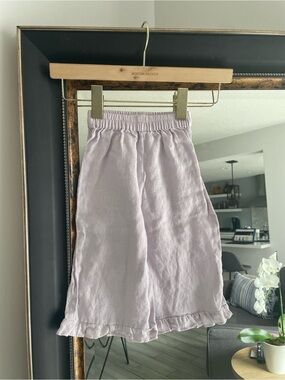 ZARA Lavender Linen Elastic Waist Pants